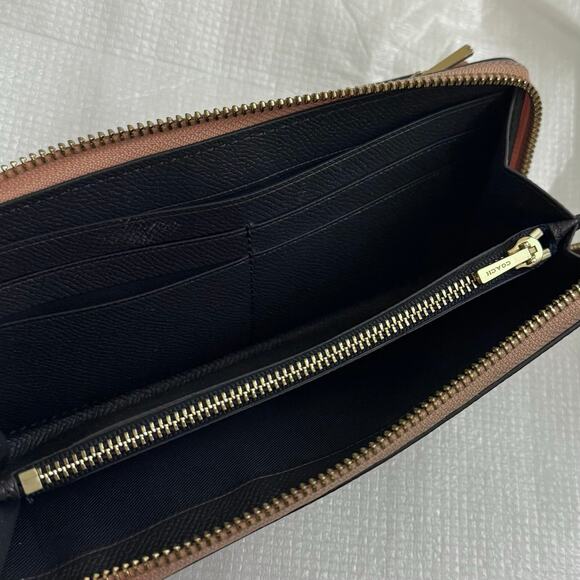 Coach Multifunction Zip Wallet Crossgrain Leather in Sunrise Multi F29940 - Picture 12 of 15